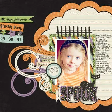 Colorpop On A Black Background Halloween Layout Ideas Scrapbooking