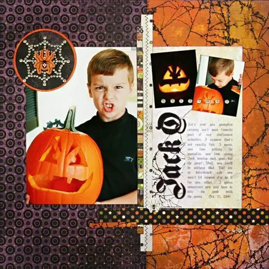 Document That Pumpkin Carving Action Halloween Layout Ideas Scrapbooking