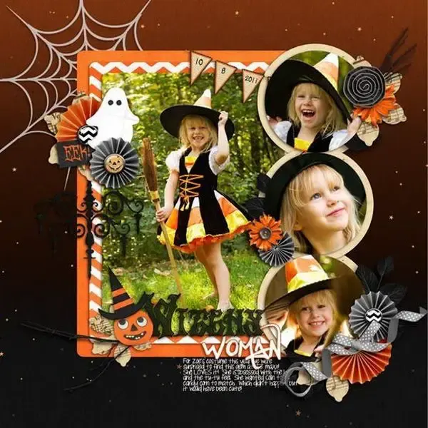Document The Halloween Costumes Halloween Layout Ideas Scrapbooking