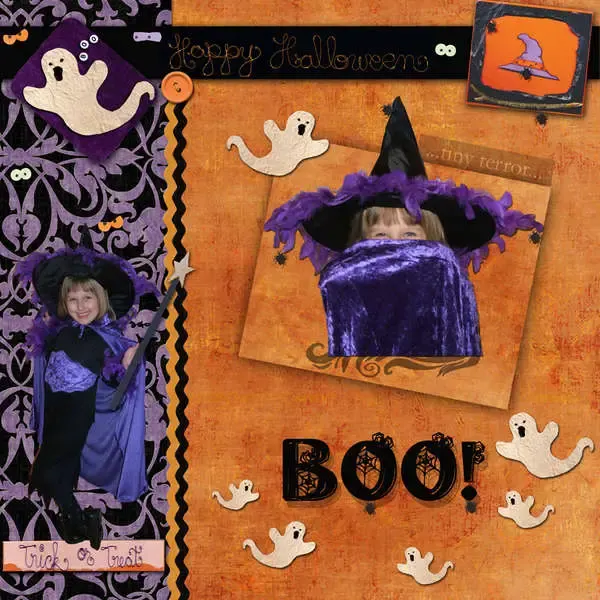 Document The Halloween Costumes Halloween Layout Ideas Scrapbooking