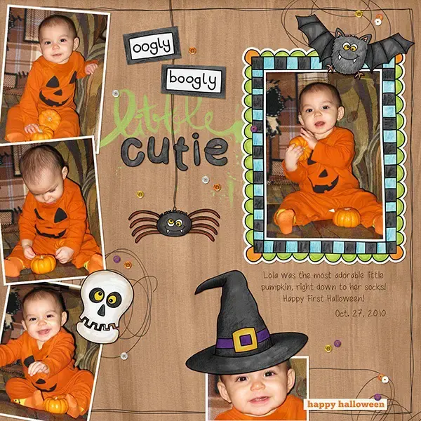 Document The Halloween Costumes Halloween Layout Ideas Scrapbooking