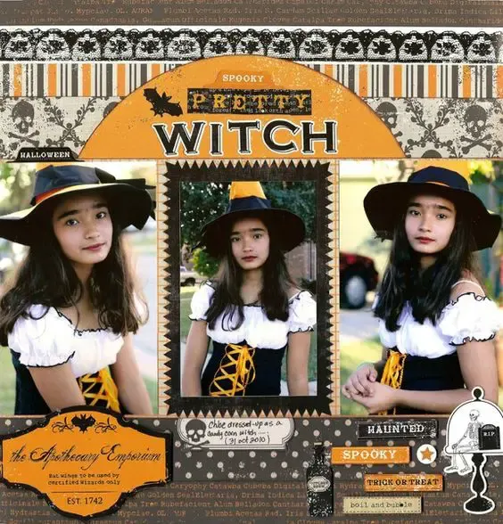 Document The Halloween Costumes Halloween Layout Ideas Scrapbooking