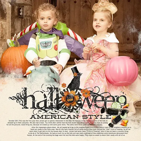 Document The Halloween Costumes Halloween Layout Ideas Scrapbooking