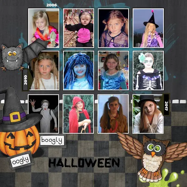 Grid Up Those Photos Halloween Layout Ideas Scrapbooking