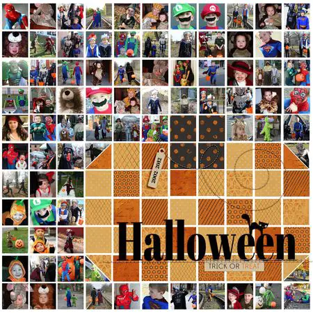 Grid Up Those Photos Halloween Layout Ideas Scrapbooking