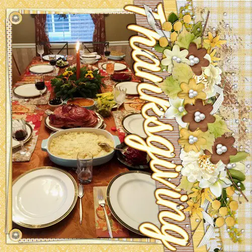 document the thanksgiving food preparation thanksgiving Layout Ideas Scrapbooking