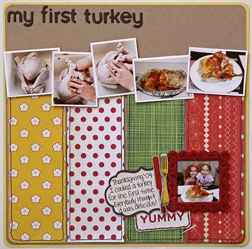 document the thanksgiving food preparation thanksgiving Layout Ideas Scrapbooking