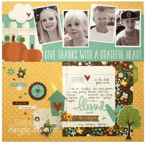journal about what you are thankful for thanksgiving Layout Ideas Scrapbooking