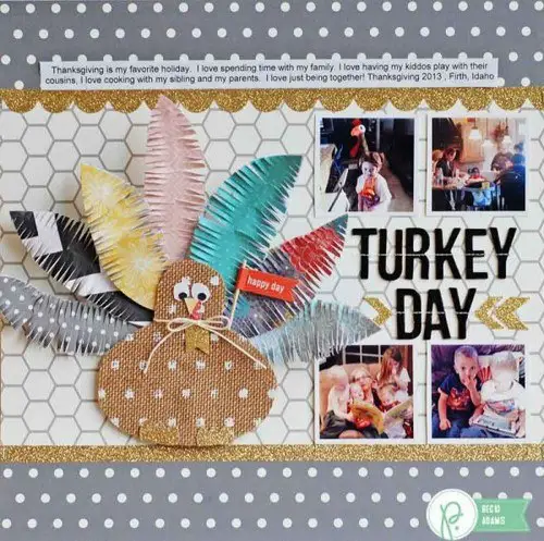 make your own thanksgiving themed embellishments thanksgiving Layout Ideas Scrapbooking