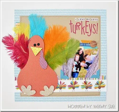 make your own thanksgiving themed embellishments thanksgiving Layout Ideas Scrapbooking