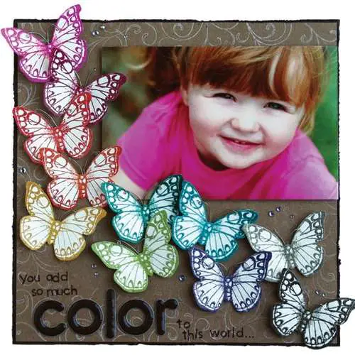 how to use butterflies on your scrapbook page; butterflies scrapbook layouts; butterflies page inspiration; using butterflies on layouts; butterflies scrapbook embellishments; document memories using butterflies