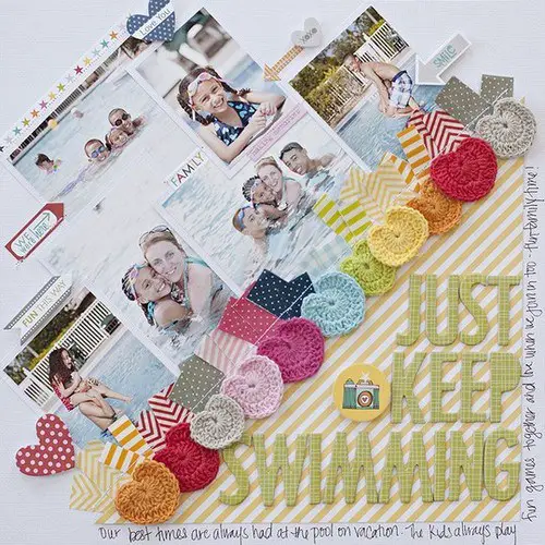  Cross-stitch embroidery on your scrapbook page