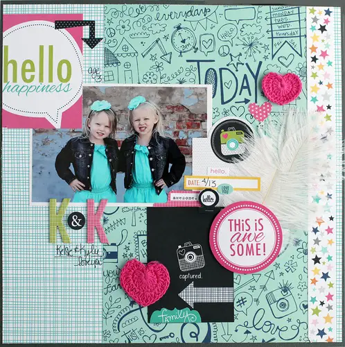  Cross-stitch embroidery on your scrapbook page