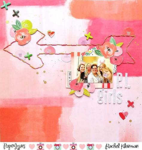 how to use embroidery and stitching on your scrapbook page; embroidery and stitching scrapbook layouts;